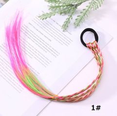 カラーエクステ　三つ編み　3本セット　カラフル　グラデーション　キッズ　ヘアー