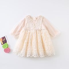 【新品】お洒落な韓国子供服　100  120   ワンピース　刺繍　チュール　誕生日　結婚式　発表会　春物　秋物