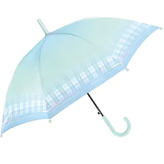 ☆ キュリアスチェックMBL ☆ キッズアンブレラ 55cm ジャンプ傘 傘 子供用 55 長傘 キッズ ジャンプ傘 ワンタッチ おしゃれ シンプル 子供 55cm 傘 ジャンプ 置き傘 小学校 小学生 通学 登校 雨傘 雨具 crux クラックス
