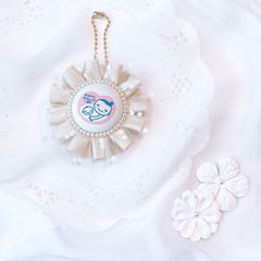 ハンドメイド　両面マタニティマーク　チュールロゼット　シャンパン　完成品