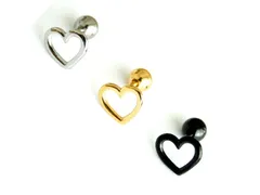 １６Ｇシンプルオープンハート ボディピアス 軟骨ピアス 片耳ピアス