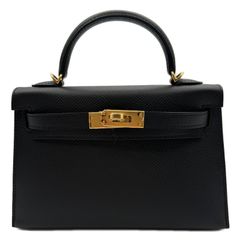エルメス(HERMES) ミニケリー2（20） 外 黒 エプソン ゴールド金具 W刻印(2024年製造) 新品 レディース ハンドバッグ ショルダーバッグ