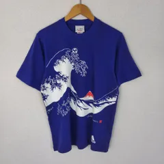 adidas アディダス Tシャツ KIRIN サッカー日本代表 和柄 浮世絵 ブルー Sサイズ メンズ 古着 スポーツMIX