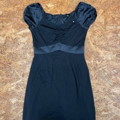 日本製 X-girl ドレス ワンピース サイズ2 ブラック エックスガール フォーマル ユーズド USED 古着 MADE IN JAPAN