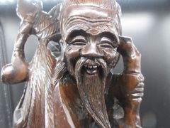 木彫り 縁起物 置物鯉仙人 龍癌木中国 - メルカリ