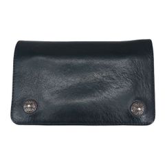 【中古】 CHROME HEARTS クロムハーツ 1ジップウォレット 1ZIPウォレット クロスボールボタン グロメット付き コインケース 2つ折り財布 メンズ シルバー アクセサリー 24002258 AO