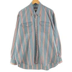 古着 80年代 ラルフローレン Ralph Lauren CHAPS チャップス 長袖 ボタンダウンストライプシャツ メンズXXL ヴィンテージ/eaa357045