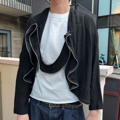 tricot COMME des GARCONS トリコ コムデギャルソン 02SS 変形ジップジャケット TE-B003 ブラック【代官山04】