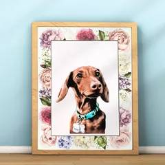 うちの子アート【似顔絵オーダー +マット台紙 +原画データ】ペット記念日｜ペット誕生日｜ペットグッズ｜メモリアル｜ペットロス｜ギフト｜ペットの贈り物