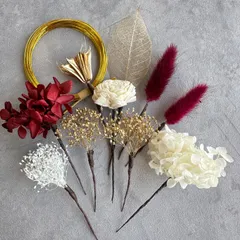 水引入りレッドゴールド髪飾り　和装　成人式