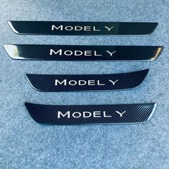 送料無料 Tesla MODEL Y ドアステップ プレート 不鋼製 迎賓踏板 ブラック/シルバー/カーボンCYB077人気の秘密CYB171本日限定