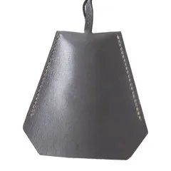 良品◎フランス製 HERMES エルメス マルジェラ期 クロシェット レザー ネックレス キーリング ダークグレー □B刻印のサムネイル