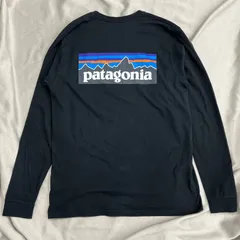 patagonia パタゴニア　ロング Tシャツ　長袖　ロゴ　M ブラック　黒　リサイクル　リサイクル素材　エコ　SDGs TEE プリント　トップス