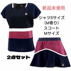 FILA  フィラ  テニス  ウェア  シャツ  スコート  上下セット  Mサイズ   新品未使用  赤紫✕紺