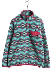 【お得なクーポン配布中!】 パタゴニア ネイティブ 総柄 ライトウェイト シンチラ スナップT レディース L / 古着 15年製 PATAGONIA フリース プルオーバー ジャケット