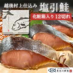 塩引き鮭 越後村上仕込み 【化粧箱入り12切れ】塩引鮭 切り身 鮭 冷凍 新潟県 村上