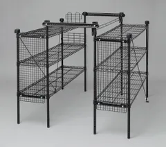 アイリスオーヤマ 職人の車載ラック 大容量 3段 幅約144.6×奥行約144.4×高さ約121.9cm 積載量160kg 落下防止 アジャスター付き カスタマイズ メタルラック ブラック IRIS OHYAMA WSR-1412A