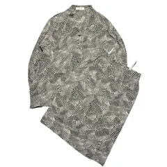YVES SAINT LAURENT(イヴサンローラン) Open-collar all-over print blouse オープンカラー 総柄 ブラウス スカート セットアップ HTA64-681 TOP：34(XS程度) BOTTOM：36(S程度)