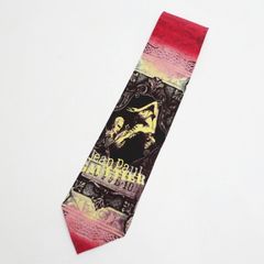 K06-k129 Jean Paul GAULTIER HOMME ジャンポールゴルチエオム グラフィックデザイン シルク ネクタイ レッド