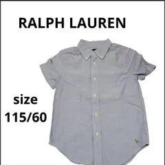 【美品】RALPH LAUREN ラルフローレン  シャツ 半袖 ボタンダウン ワンポイントロゴ ブルー 115サイズ 子供服