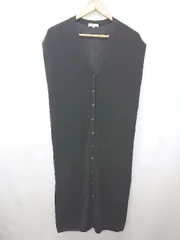 ◇ ⊂ PLST プラステ ロング ニット ベスト ジレ サイズＭ ブラック系 レディース E  【1507010003117】