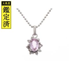JEWELRY ノンブランドジュエリー モルガナイト ダイヤモンド ネックレス K18WG MO D 2.8g【430】