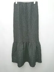 ◇ ROSE BUD ローズバッド エンボス加工 ロング ナロー スカート サイズF ブラック レディース P  【1405230002739】