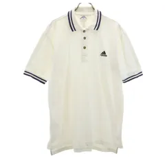 adidas アディダス 半袖 ポロシャツ M ホワイト メンズ 古着