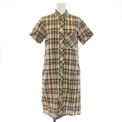 エンジニアードガーメンツ Engineered Garments シャツワンピース 半袖 ひざ丈 チェック 1 S ベージュ 茶 ブラウン /TKのサムネイル