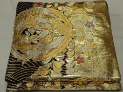 YU-039 袋帯 本箔佐賀錦 花喰鳥 鳳凰 華紋 組紐 金銀 箔 六通 高級 帯 / 締帯 / 博多織 鬼華皿献上 | Y. & SONS ONLINE STORE