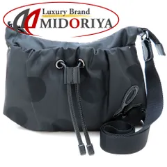 agnes b. アニエスベー ボヤージュ ショルダーバッグ ドット柄 水玉 ナイロンxポリエステルxエナメル ブラック レディース/352798【中古】