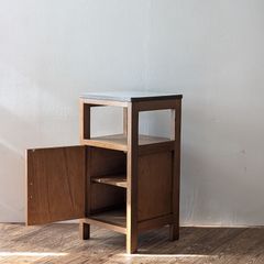【送料無料】　電話台　昭和レトロ　収納棚　天然木　無垢材　ディスプレイ　撮影小物　小道具　日本製　時代物　年代物　アンティーク　古道具