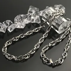 ②《N123》6.5㎜50cmシルバーステンレスチェーン ネックレス　トリプレットチェーン