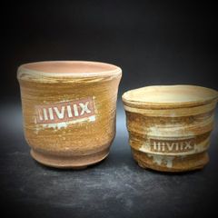 《Newモデル-2個セット-》  S／M 『Cafe Latte-カフェラッテ-』 【CL-SM2_1407】 IIIVIIX イーヴィックス 陶器鉢 植木鉢 観葉植物 多肉植物 アガベ 塊根植物 グラキリス 亀甲竜 エケベリア ハオルチア