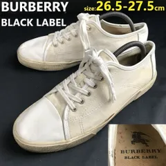 BURBERRY BLACK LABEL/バーバリー★レザー＆キャンバス/スニーカー【size:26.5-27.0-27.5/ベージュ】leather sneakers/Shoes/trainers◆sF-108<sale>のサムネイル