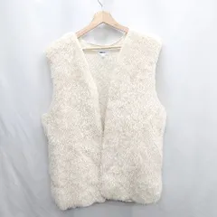 ◇ ⊇ MONO-MART モノマート ボア 袖なし ベスト サイズF アイボリー レディース E  【1412090014130】