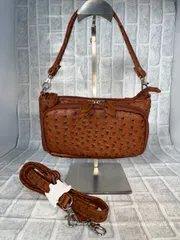 お財布機能付き3WAYポシェット　合成皮革オーストリッチ型押し