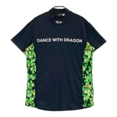 サイズ：2 DANCE WITH DRAGON ダンスウィズドラゴン  ハイネック 半袖Tシャツ プリント  ブラック系 [240101485220] ゴルフウェア レディース ストスト サイズ：2 DANCE WITH DRAGON ダンスウィズドラゴン ハイネック