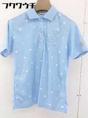 ◇ ◎ SRIXON スリクソン 総柄 半袖 ポロシャツ サイズM ライトブルー ホワイト系 レディース  【中古】 【1109090001306】