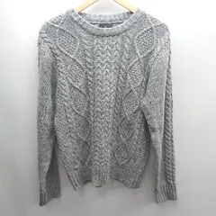 ◇ ⊇ ZIP FIVE ジップファイブ ケーブル編み 長袖 ニット サイズM グレー メンズ E  【1501160038432】