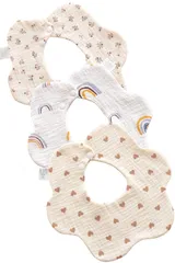 新品 [EnDast] 3枚セット 360° 6層 ベビー スタイ 綿100％ 男の子 女の子 大きめ 赤ちゃん 食事用 よだれ かわいい 新生児 安心 ビブ 前掛け ガーゼスタイ 赤ちゃん用エプロン 韓国子供服