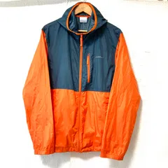 (^w^)b Columbia コロンビア ジップアップ マウンテンパーカー シャカシャカ ジャケット アウトドア キャンプ 登山 BBQ アクティブ 釣り 長袖 アウター オレンジ×グレー メンズ 男性 サイズ M