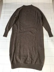 ト2502-①-3649 無印良品　ニットワンピース　ヤク混　ダークブラウン　XS-S