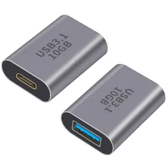 【在庫処分】(メス) to USB USB A (メス) A 変換アダプタ、USB 3.1 Gen 変換アダプタ、USB 2 片 USB 側の10Gbps高速データ転送 USB Type to C to C USB 3.1 変換アダプタ Poyiccot OT