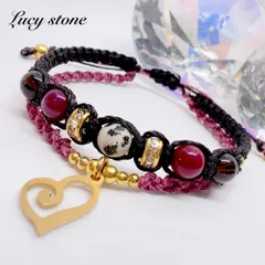 天然石 パワーストーン ブレスレット アンクレット マクラメ ダルメシアンジャスパー ピンクアゲート スモーキークォーツ 交通安全 恋愛運 健康運 厄除け