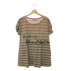 BURBERRY BLUE LABEL バーバリーブルーレーベル 半袖ワンピース チュニック サイズ:38 ロゴ/ボーダー    グレージュ レディース / 241005006145