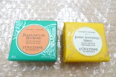 LOCCITANE ロクシタン ピエールエルメ バスソープ 石鹸 化粧石けん 50g  ジャスミンイモーテルネロリ パンプルムースルバーブ 2個セット 新品未使用品 管理p0816