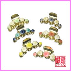 【 全色セット まとめ売り ★】 ミニ バンスクリップ ゴールド ベース カラー バンスクリップ ヘアクリップ ヘアアクセ ヘア アクセサリー ヘアアクセサリー シンプル おしゃれ 髪留め ペア お揃い シェア HA062 韓国