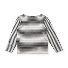 AIGLE エーグル マリンボーダー 長袖Tシャツ カットソー サイズ XS /ホワイト×ネイビー/バスクシャツ/アウトドア/日本製