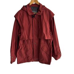 FERRAGAMO/SalvatoreFerragamo(サルバトーレフェラガモ) コート サイズ50 XL レディース - レッド×ネイビー 長袖/フード取り外し可/春/秋